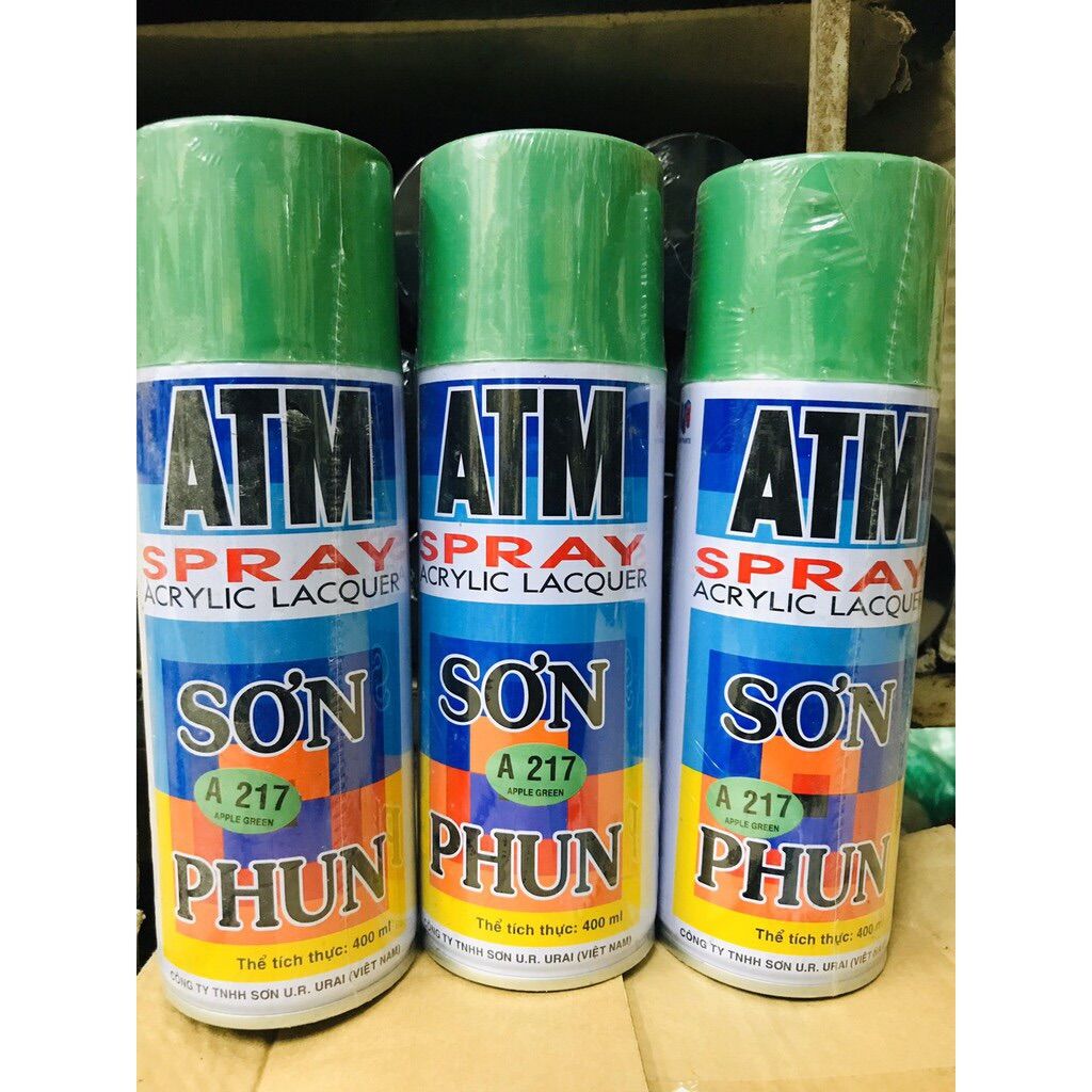 Sơn phun sơn xịt atm màu xanh táo a217