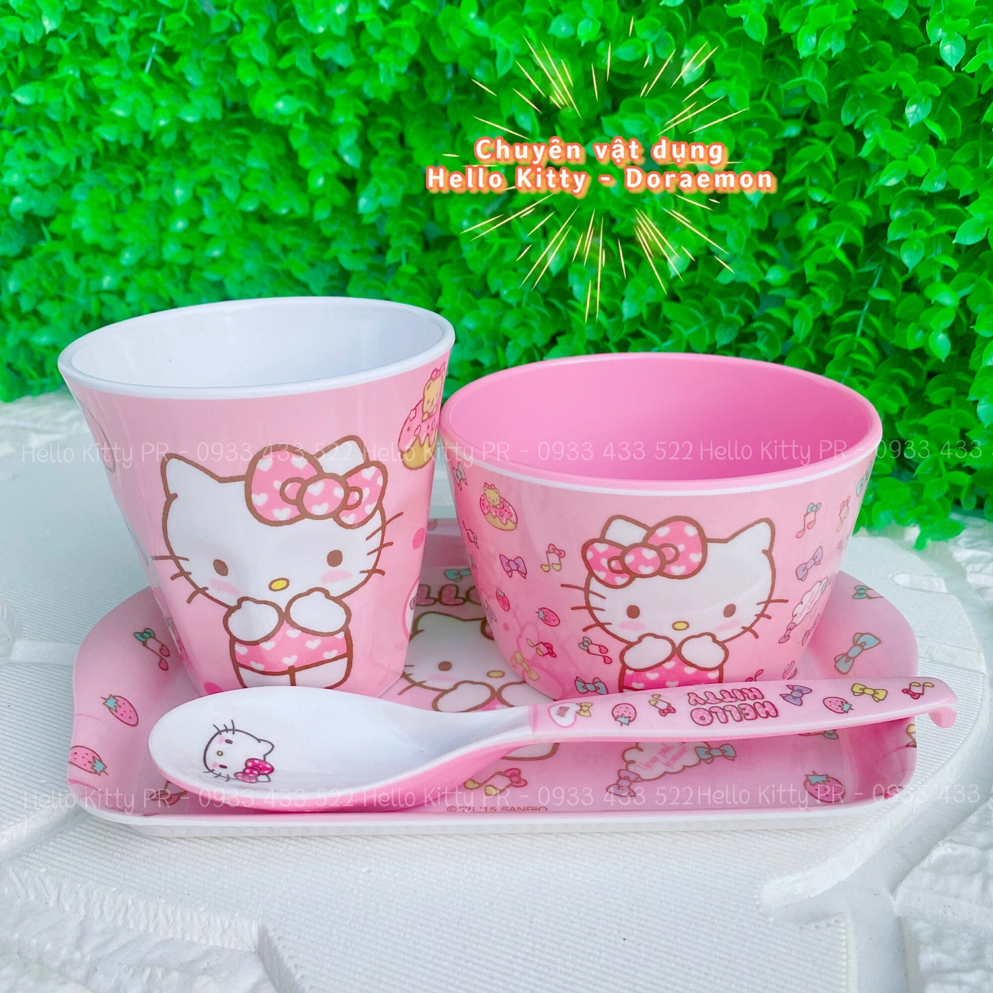 COMBO CHÉN LY MUỖNG DĨA HELLO KITTY