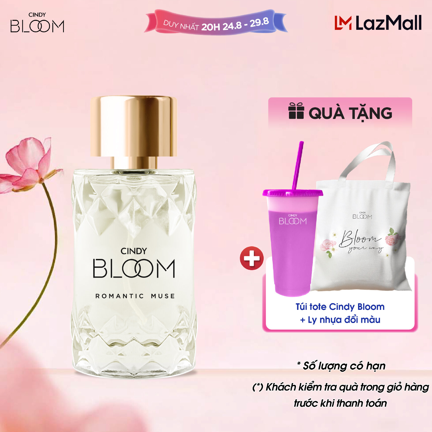 Nước hoa nữ Cindy Bloom Romantic Muse quyến rũ lãng mạn 50ml