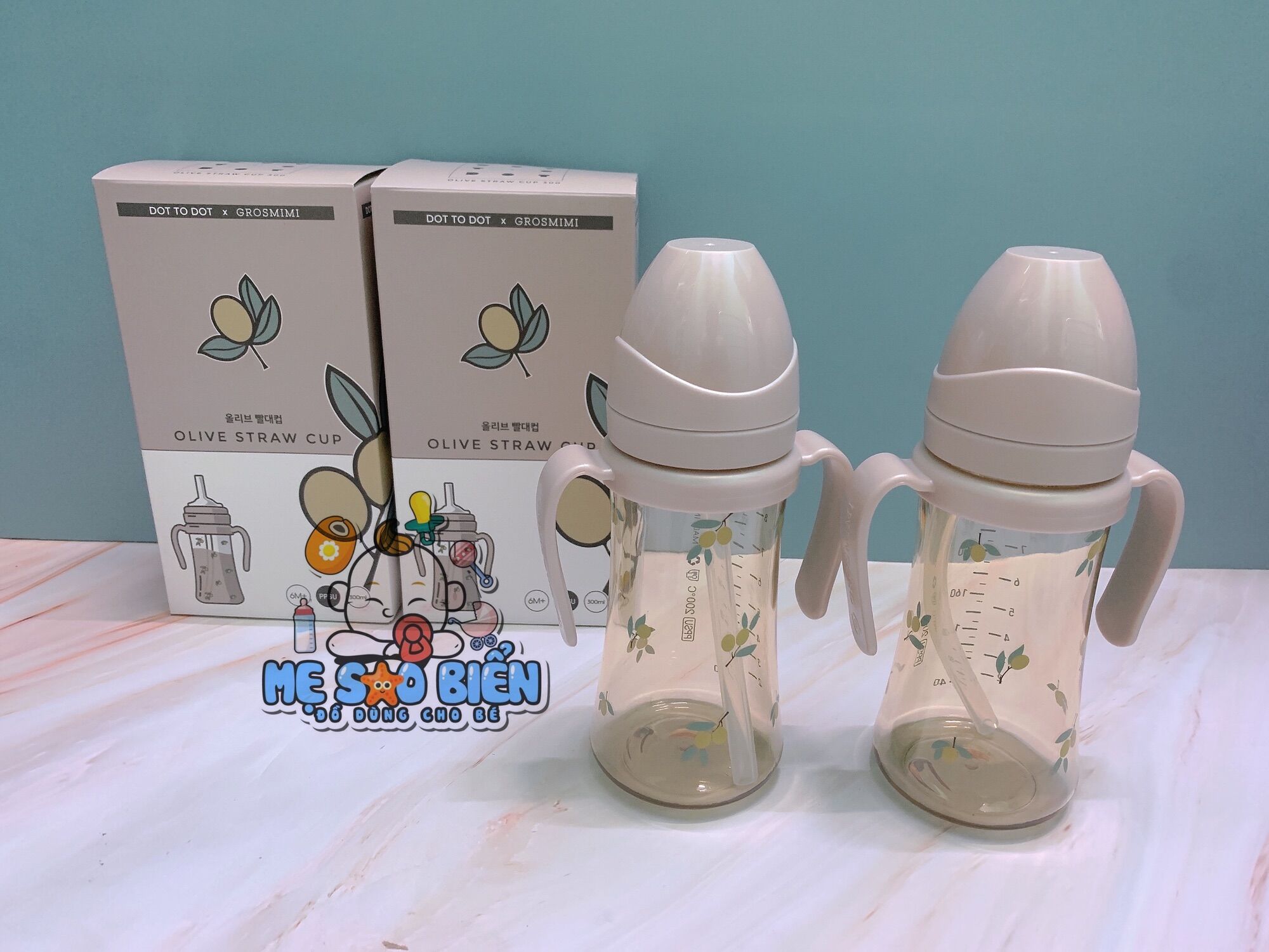 Bình sữa Gấu Olive Tulip nội địa Hàn (bình tách set)
