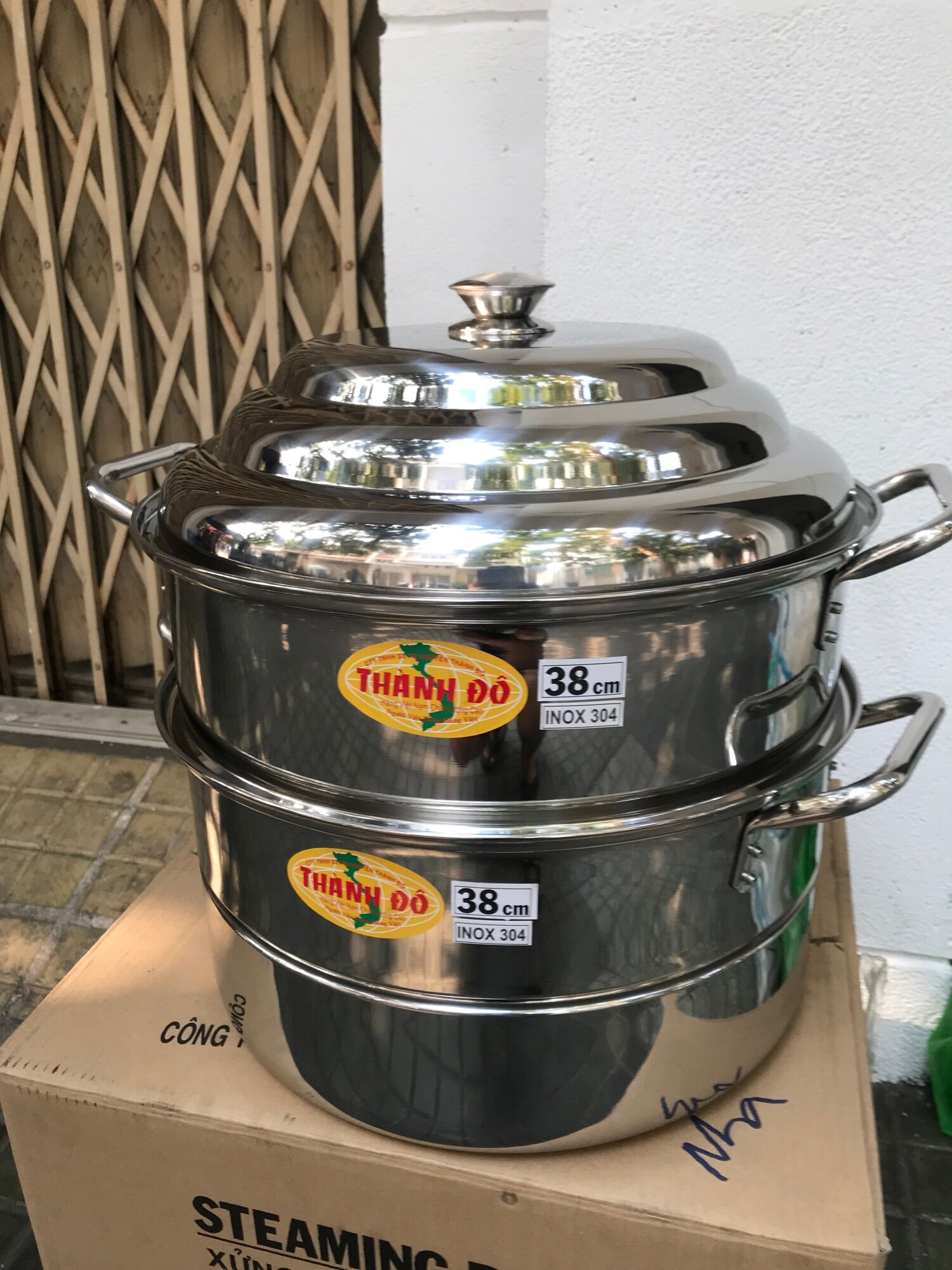 Xửng hấp bánh bao Thành Đô inox 304 chỏ hấp xôi nồi hấp lớn cao cấp