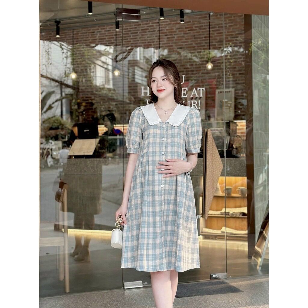 Đầm bầu sơ mi công sở siêu xinh