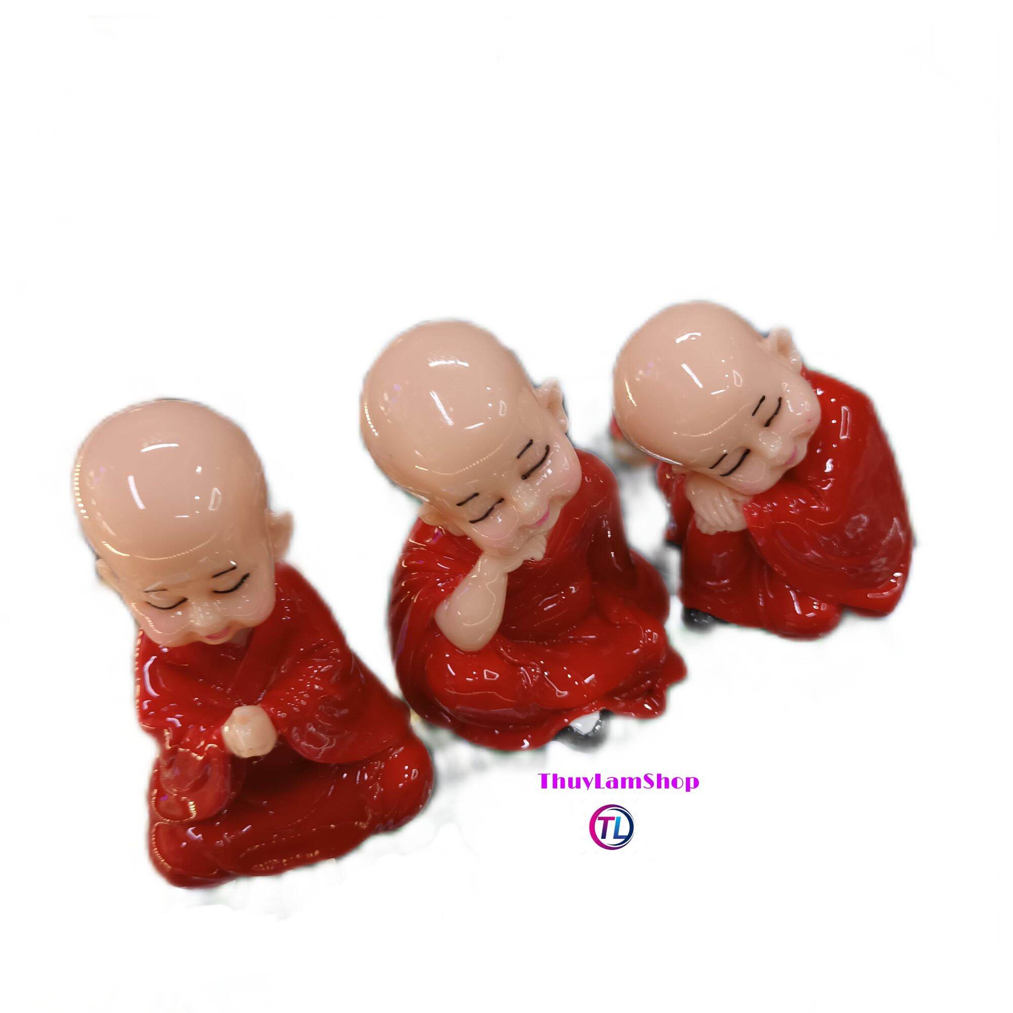 Bộ tượng 3 chú tiểu An Nhiên nhựa đúc cao cấp