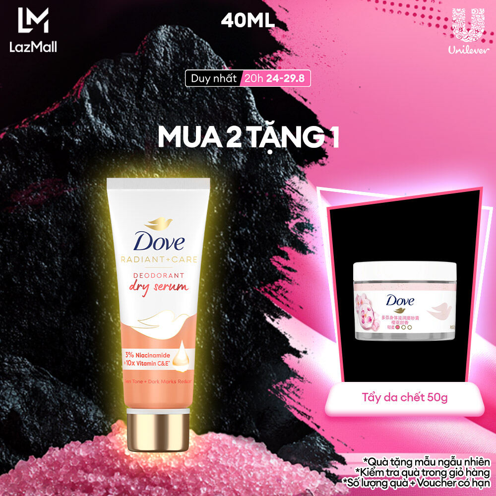 Serum vùng cánh dưỡng sáng ngăn mùi Dove dành cho nữ với 3% Niacinamide giúp mờ thâm thu nhỏ lỗ chân lông 40ml/50ml