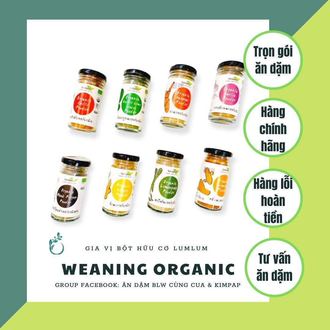 Bột gia vị hữu cơ (Tỏi/Hành/Quế/Cari/Nghệ/Gừng/Lá chanh/Riềng/Sả/Ớt/Tiêu) LumLum & Jackie's
