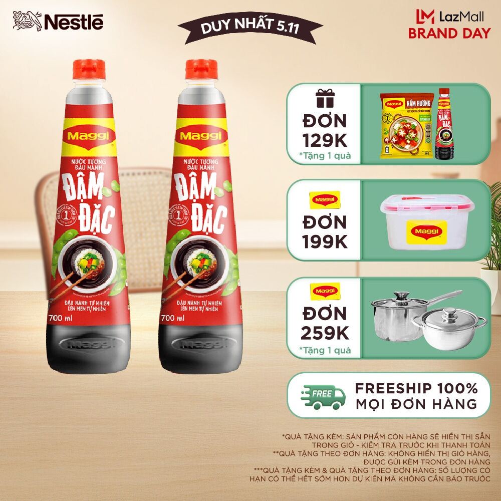 [ƯU ĐÃI THÁNG 11] [FREESHIP TOÀN QUỐC] COMBO 2 Nước Tương MAGGI® Đậu Nành Đậm Đặc Chai 700ml