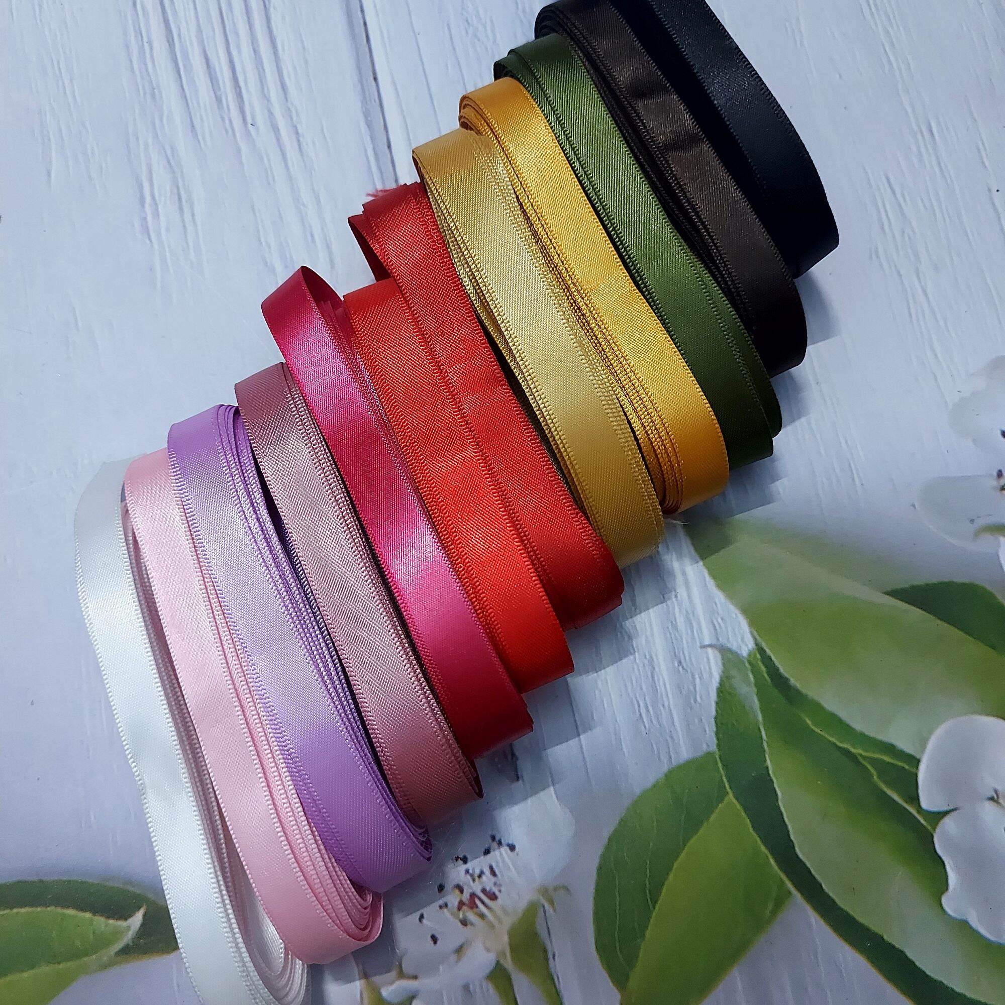 Ruy băng lụa satin 2 mặt , phụ kiện thủ công, bản rộng 1cm.