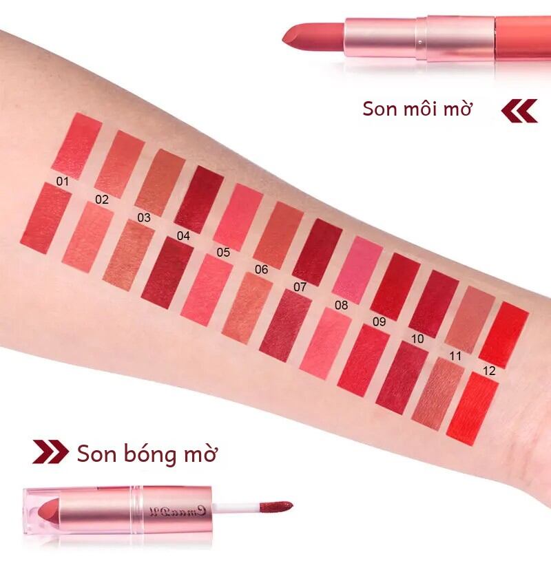 Son môi và son bóng 2 trong 1 3 gói Cung cấp màu sắc và bóng râm cho môi mà không cần mua hàng riêng biệt
