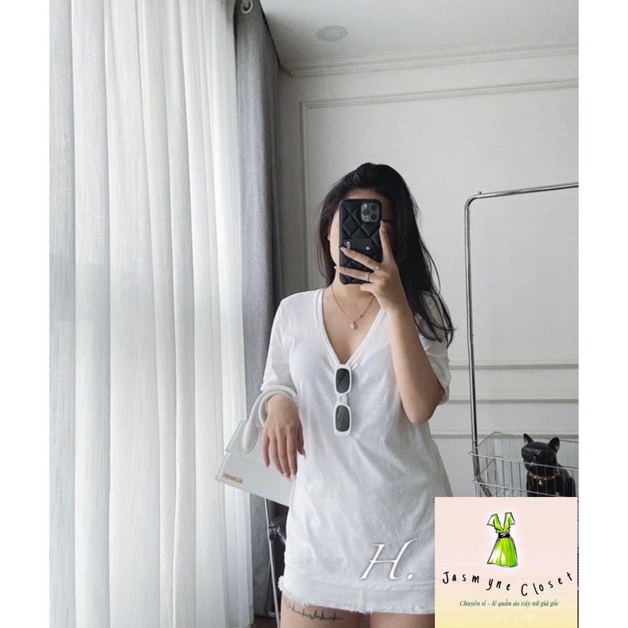 Áo phông cotton cổ tim S39
