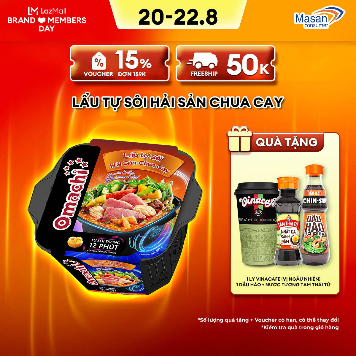 Omachi lẩu tự sôi hải sản chua cay 307g