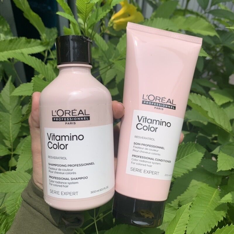 Cặp dầu gội xả dưỡng màu tóc nhuộm và làm mềm mượt tóc loreal vitamino