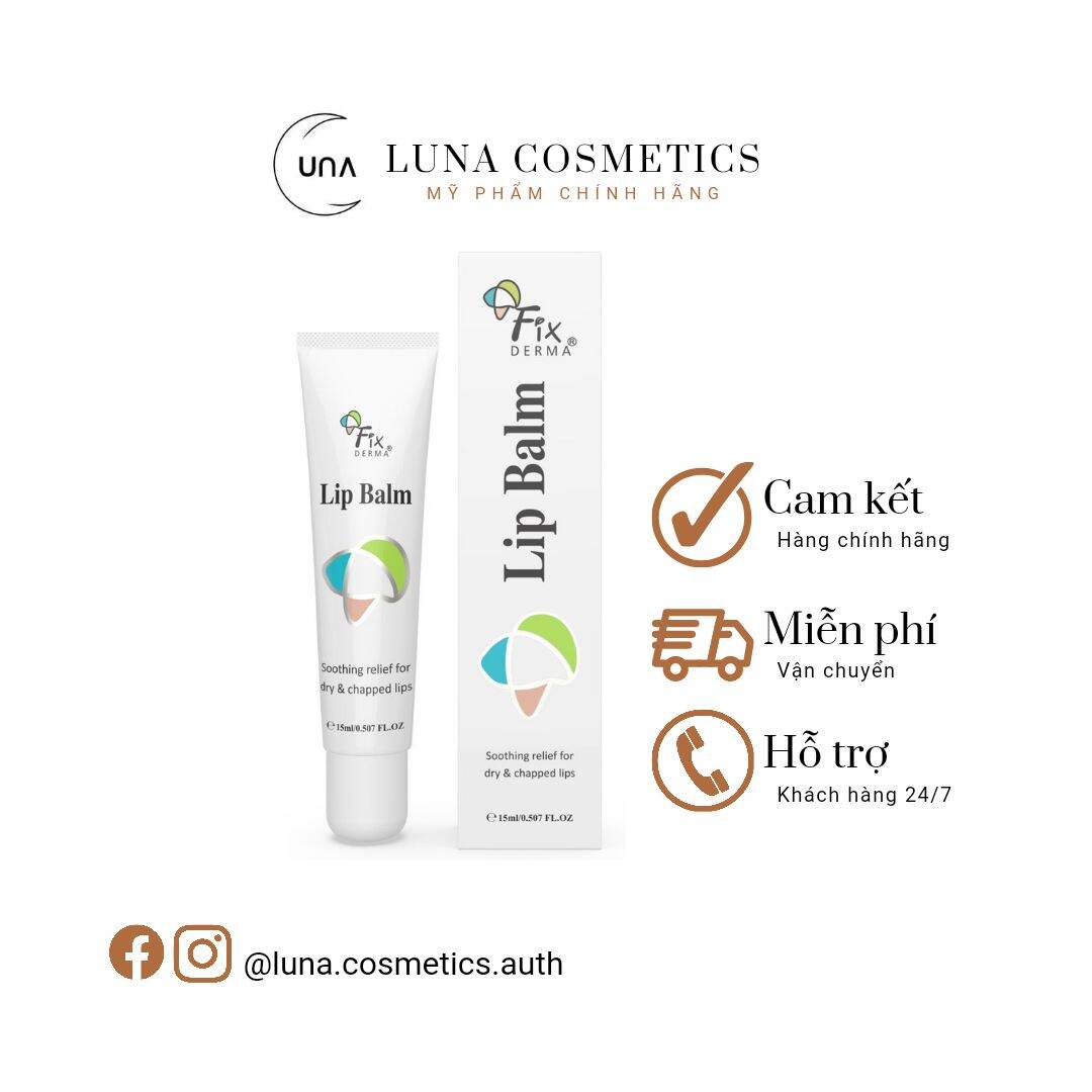 Son dưỡng ẩm môi mềm mượt chống khô và nứt nẻ môi làm hồng moi fixderma lip balm – 15ml