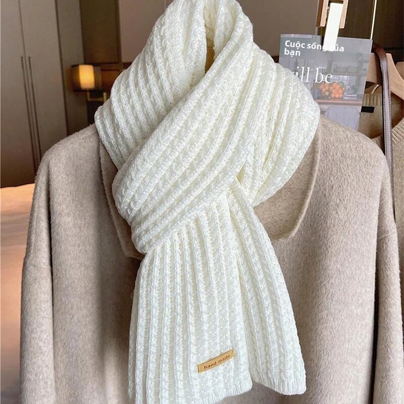 Thời Trang Nữ Mùa Đông Dệt Kim Dày Khăn Choàng Cashmere Ấm Kẻ Sọc Neckercheif Phong Cách Hàn Quốc Cổ Dây Quấn Ngoài Trời