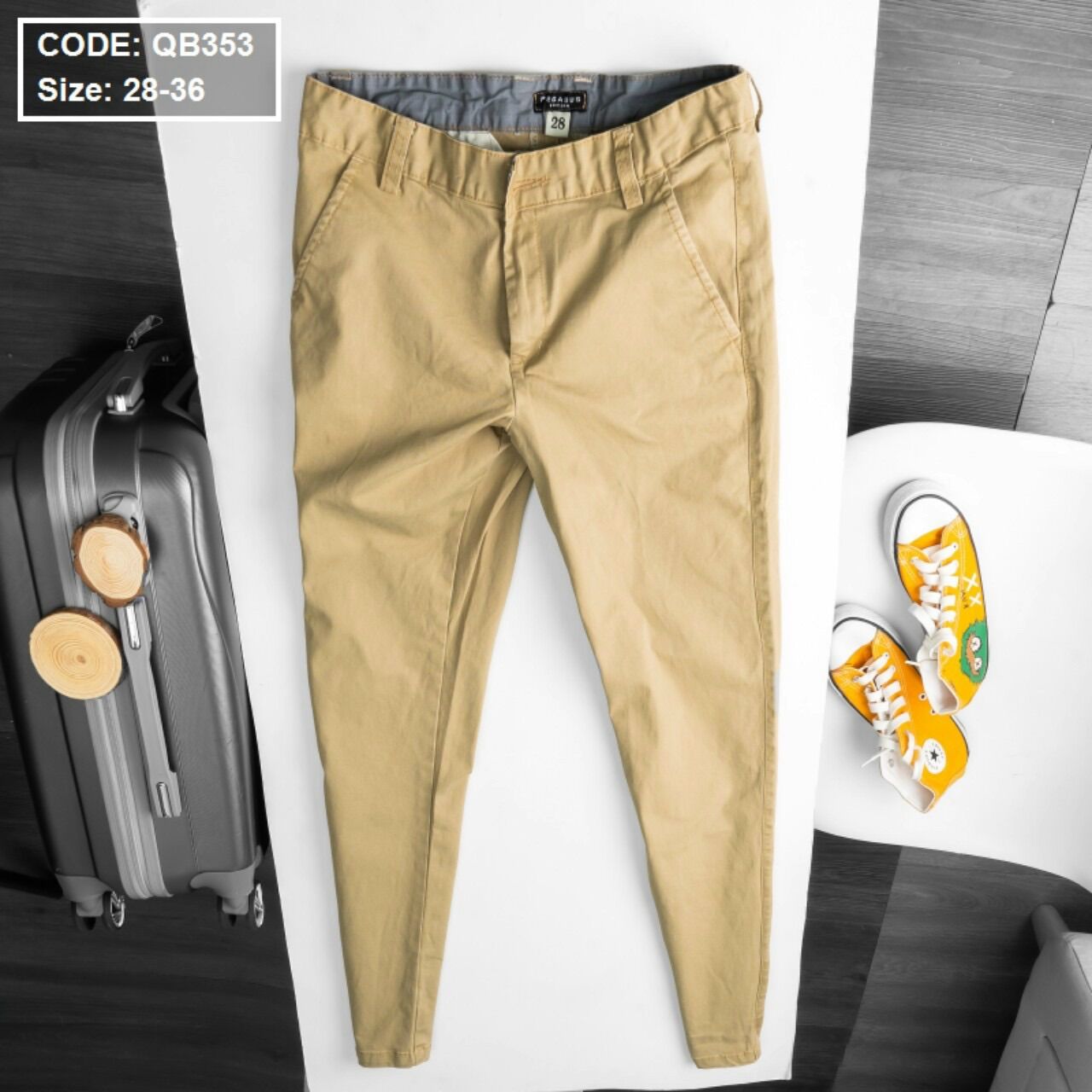 [HCM]Quần dài kaki nam phối lưng