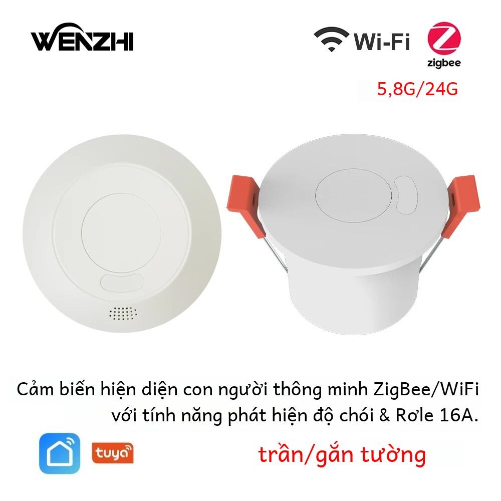 Zigbee/wifi 5.8/24g Mmwave Radar Sự Hiện Diện Của Con Người Cảm Biến Chuyển Động 16a Rơ Le Phát Hiện Độ Sáng 110/220V Tương Thích Với Tuya Cuộc Sống Thông Minh Nhà