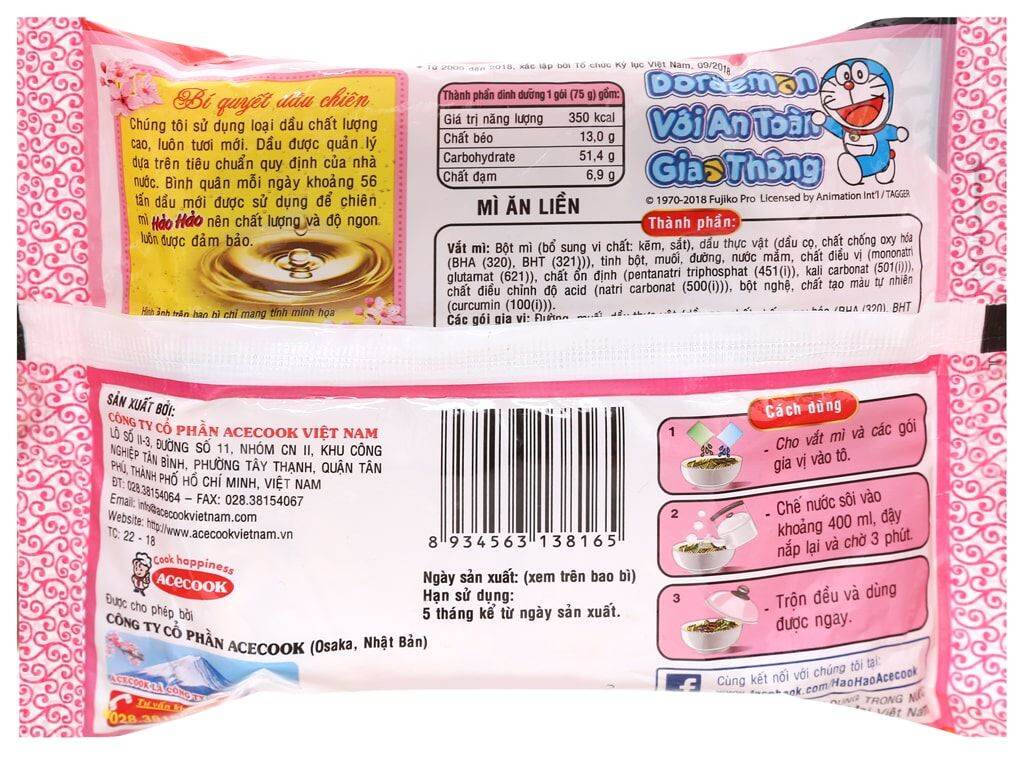 Thùng 30 gói mì Hảo Hảo tôm chua cay 75g