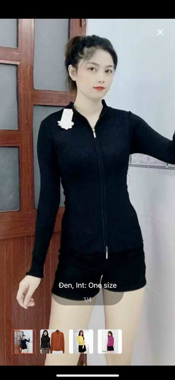 [HCM]Áo khoác len dây kéo tới cổ đẹp