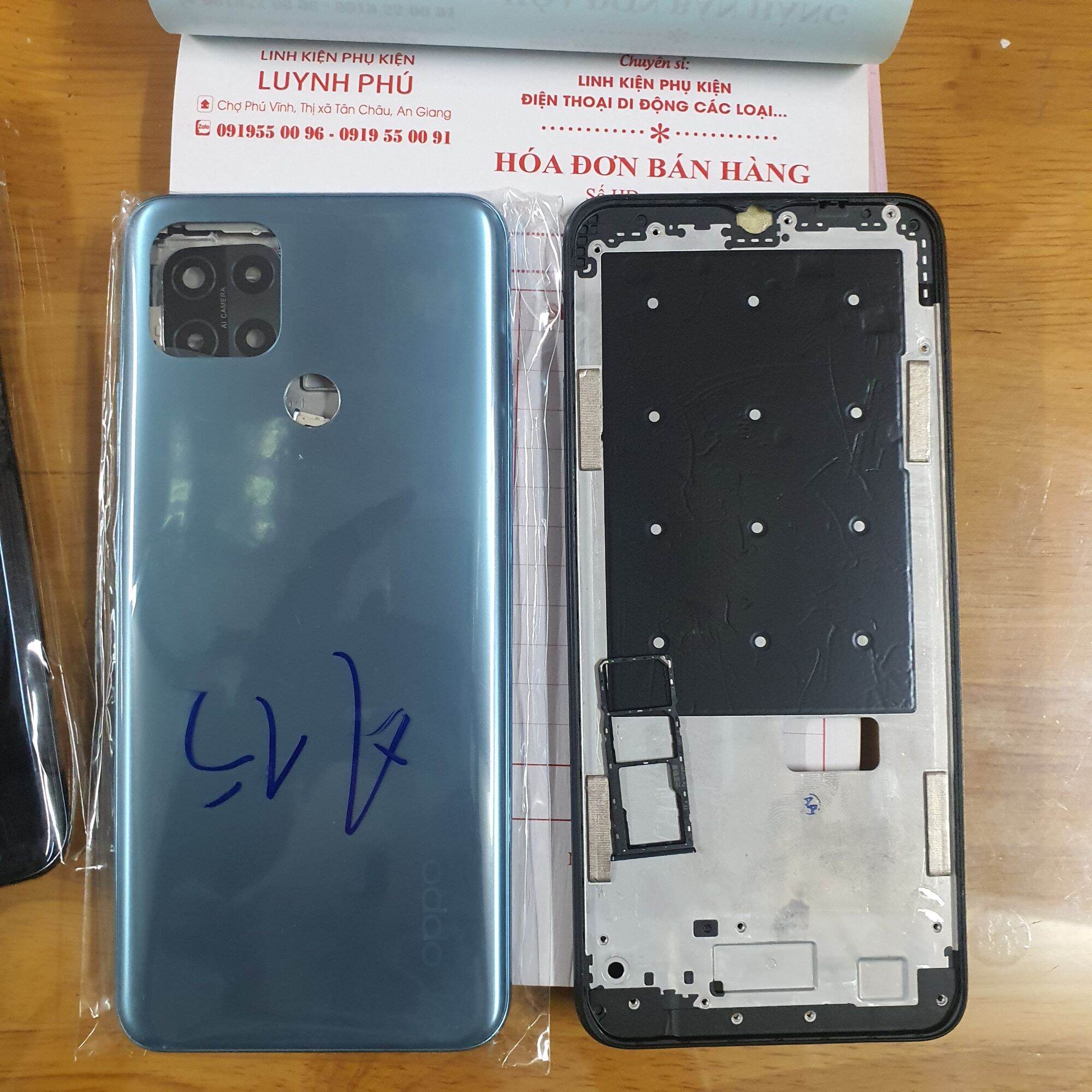 Vỏ oppo A15 A15s có khay sim kính camera