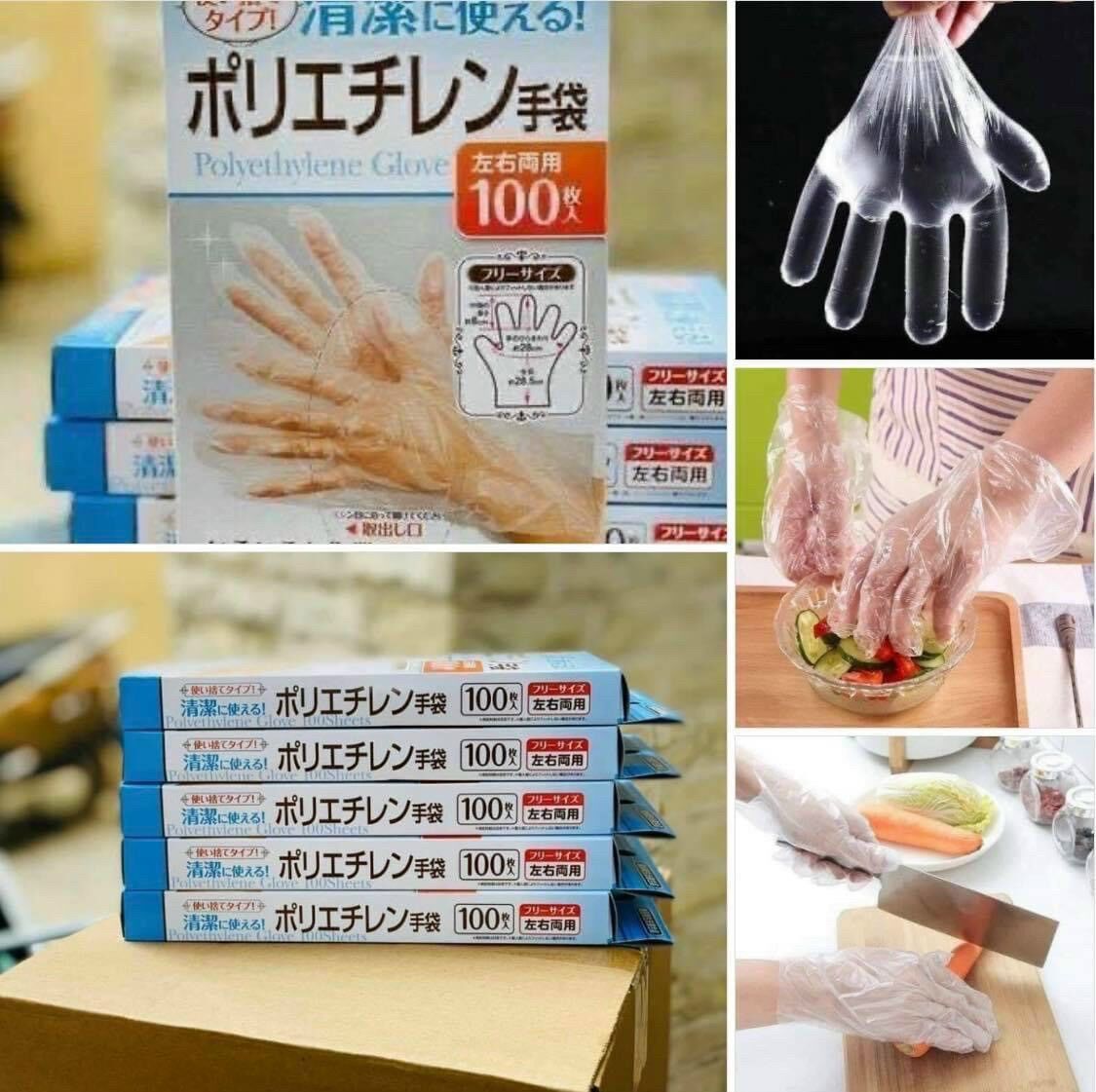 Hộp bao tay nilon nhật bản 100 cái dùng siêu tiện lợi
