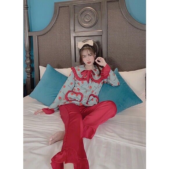 Pijama tiểu thư thiết kế lụa latin cao cấp mềm mịn
