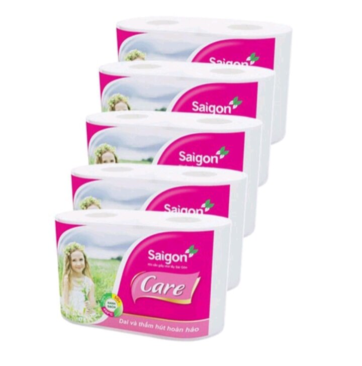 1 Cây (10 lốc ) giấy vệ sinh Sài Gòn Care có lõi