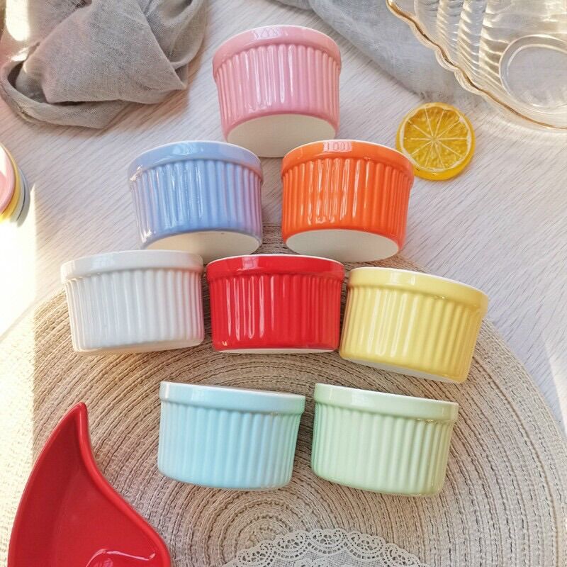 {Combo 10C} Cốc- Hũ Sứ Làm Caramen. Sữa Chua. Ramekin Chất Liệu Gốm Sứ - Có Thể Cho Vào Lò Vi Sóng,Lò Nướng,Máy Rửa Bát