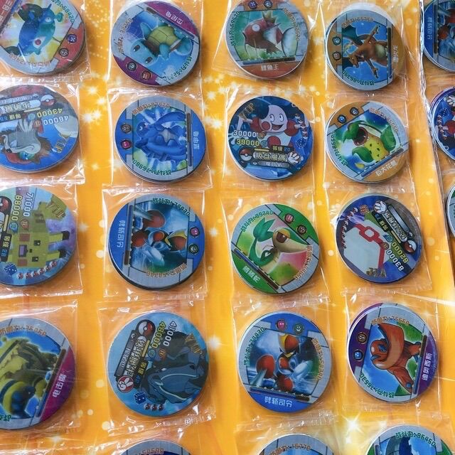 Thẻ bài nhựa pokemon hình tròn (vỉ 150 thẻ )