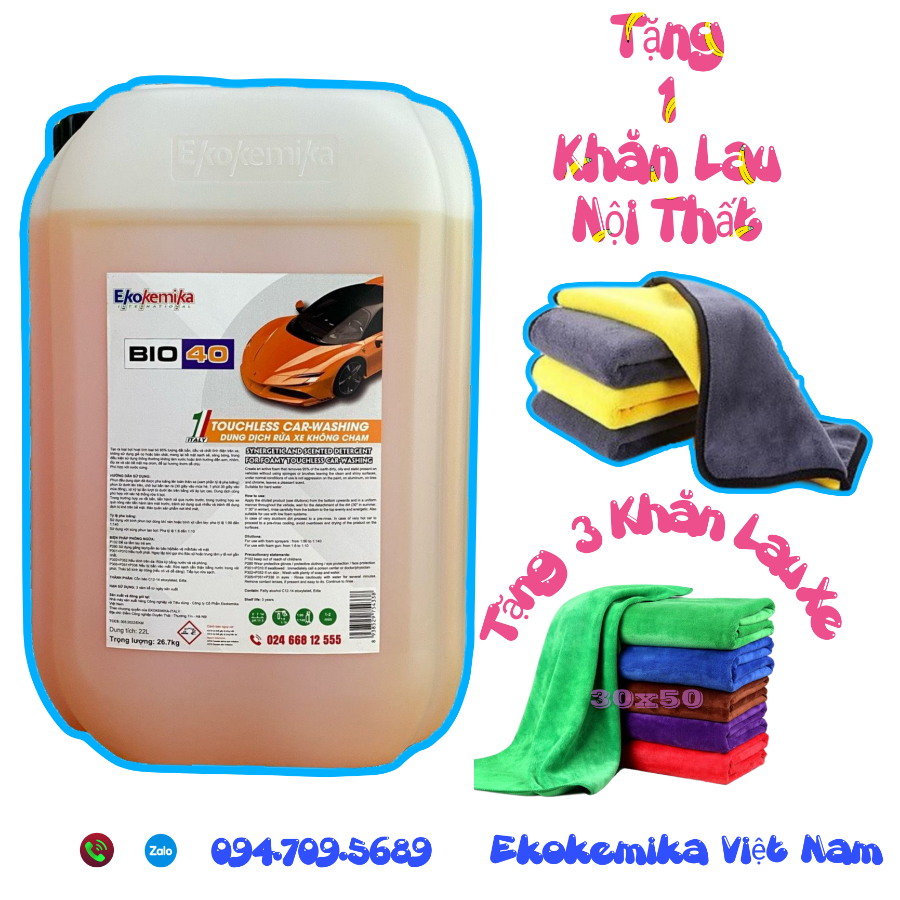 DUNG DỊCH RỬA XE KHÔNG CHẠM EKOKEMIKA BIO 40 - 22L