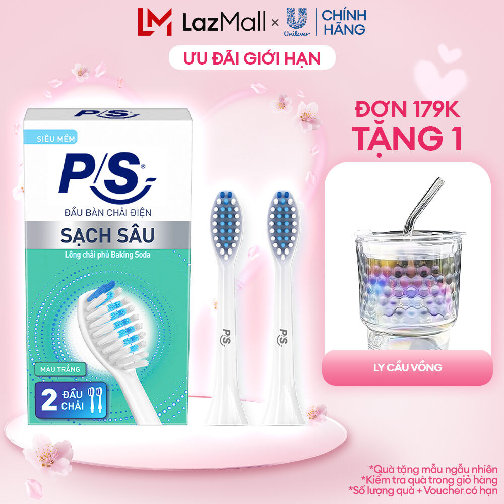Bộ 2 đầu bàn chải điện P/S S100 Pro - Sạch Sâu Màu Trắng