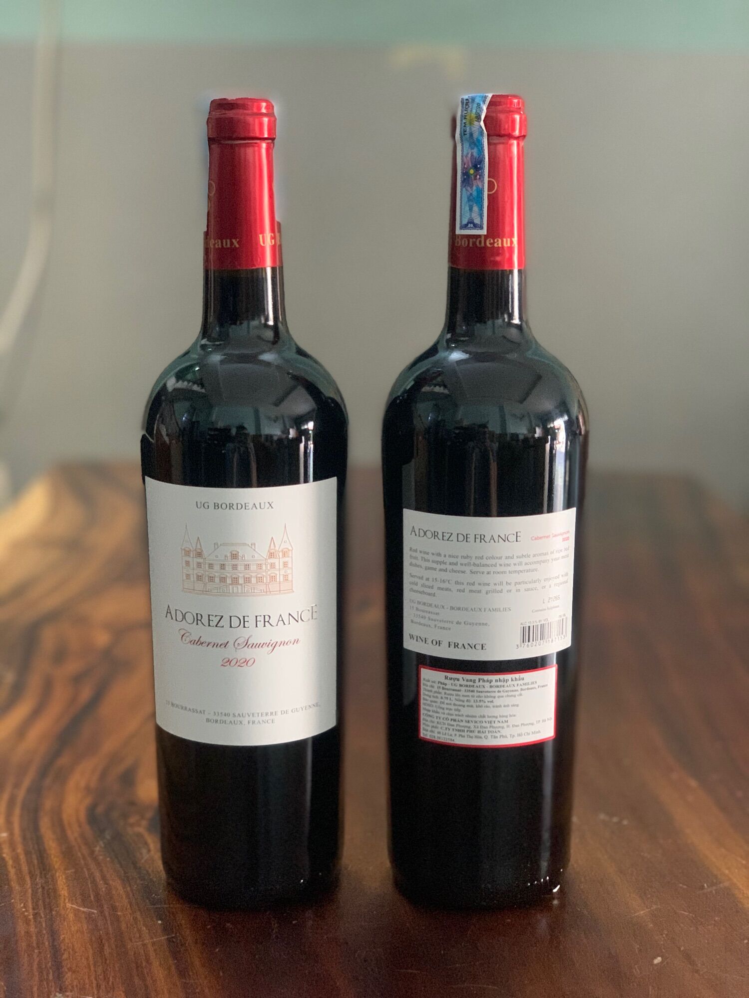 Vang pháp adorez de france 750ml , 13,5vol