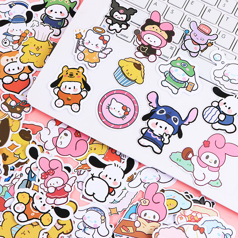 Set 50/100/200 miếng sticker hình dán chống nước sanrio có tách lẻ M103