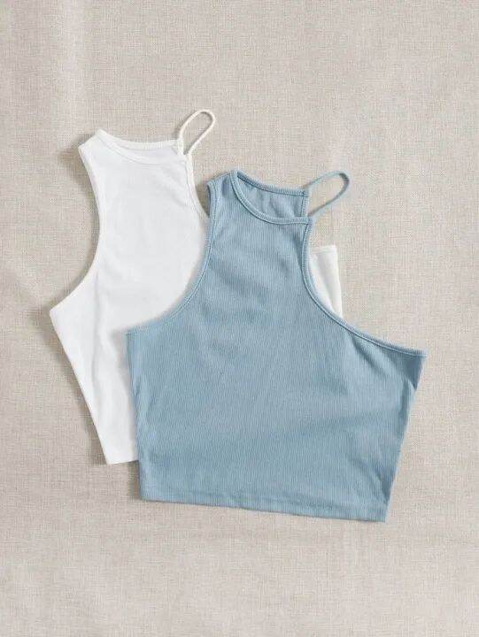 Áo croptop Xanh ghi 1 vai