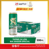 Nồng Độ Cồn 4.9% - Thùng 24 Lon Bia Sài Gòn Special 330ml