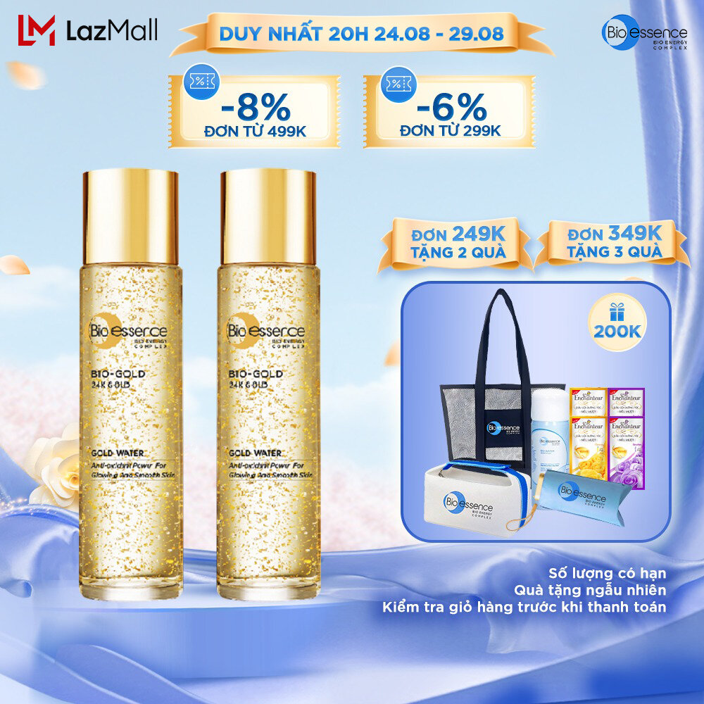 Combo 2 Nước dưỡng ngăn ngừa lão hóa vàng 24k Bio-Gold Bio-essence 150ml/chai