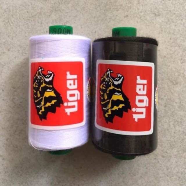 Set 2 cuộn chỉ tiger 900m màu đen và trắng có phân loại dễ lựa chọn