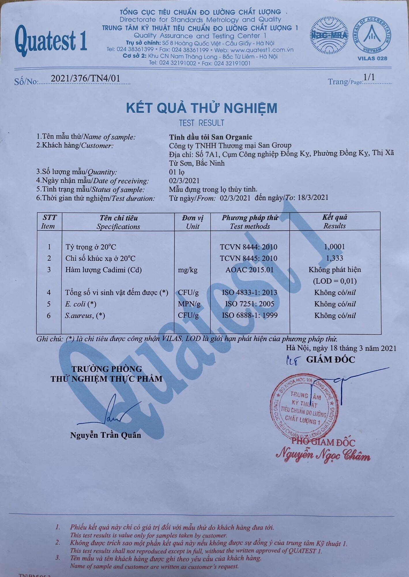 Tinh dầu tỏi San organic 30ml