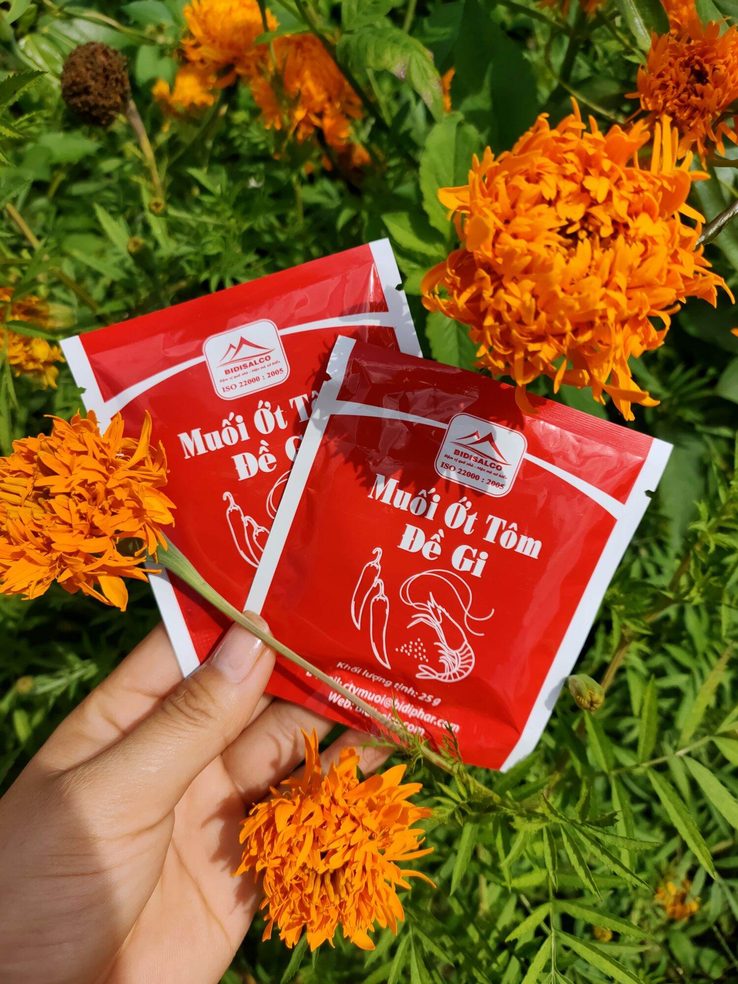 MUỐI ỚT TÔM ĐỀ GI BÌNH ĐỊNH 6K/GÓI DÙNG THỬ 25Gr
