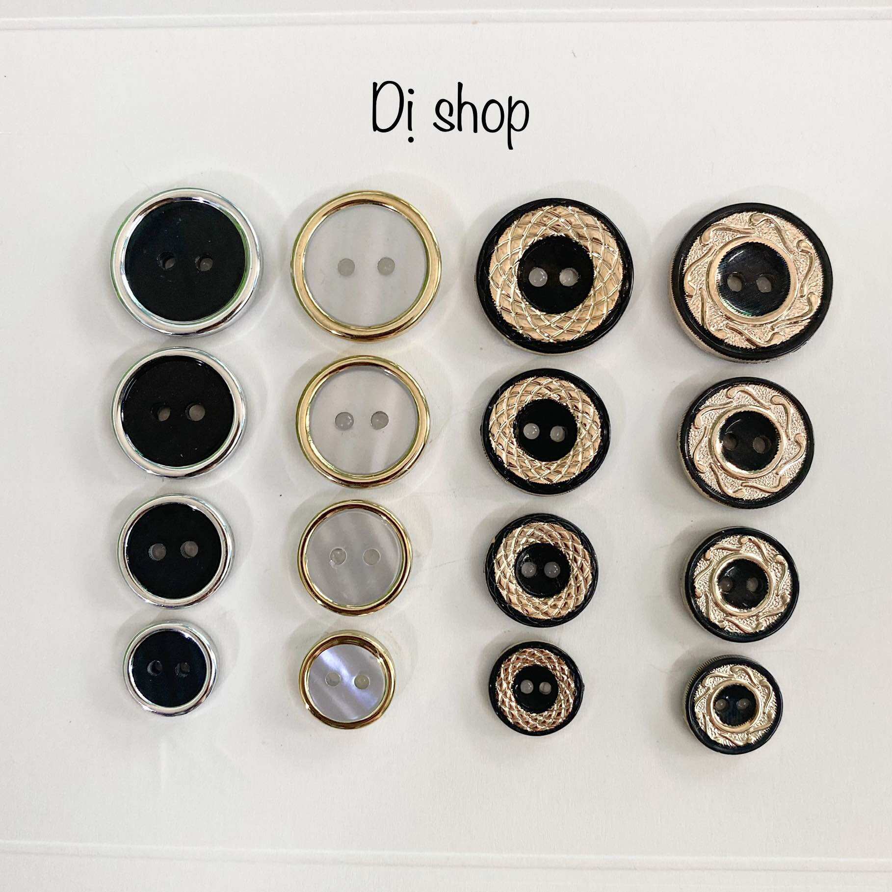Sét 10 nút 2 lỗ size vest nhựa si