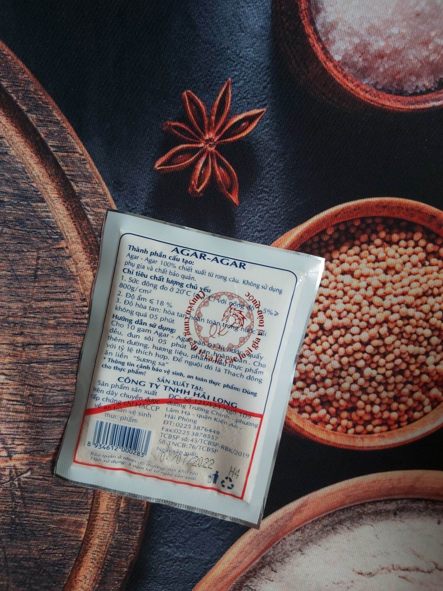 Bột thạch rau câu giòn Agar Agar Hải Long gói 25gr