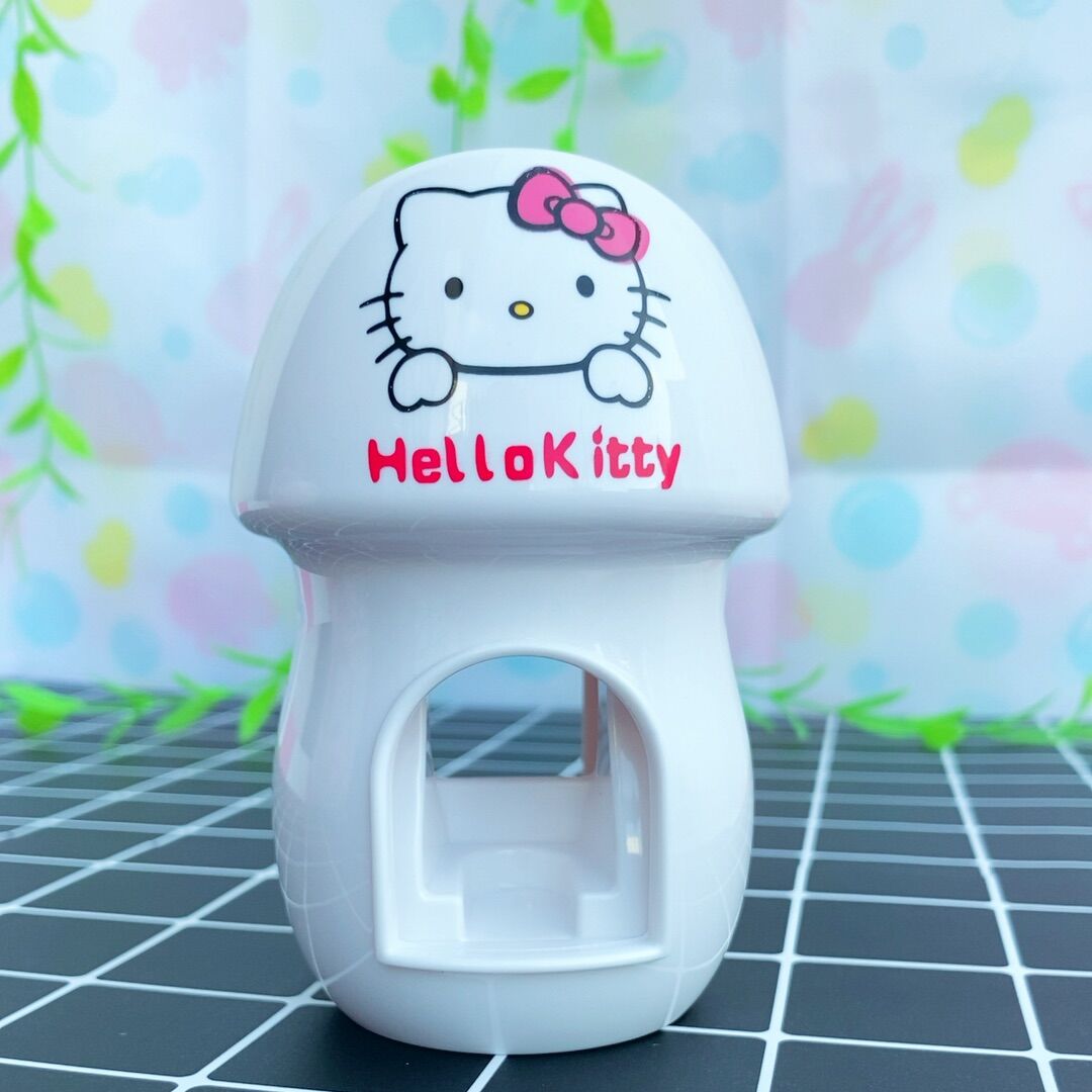 Giá treo bàn chải, ống nặn kem tự động Hello Kitty