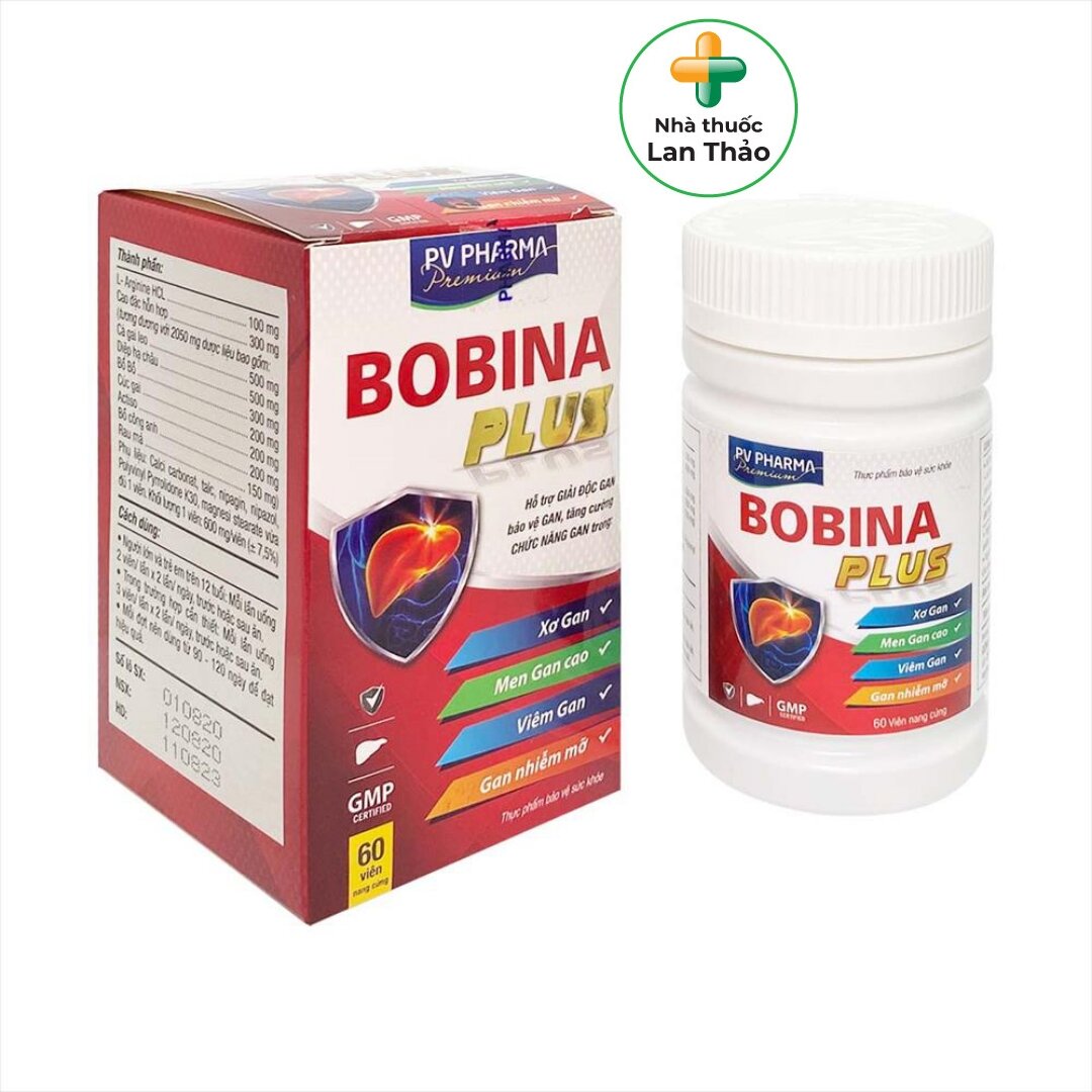 Viên uống giải độc gan bobina plus lọ 60 viên