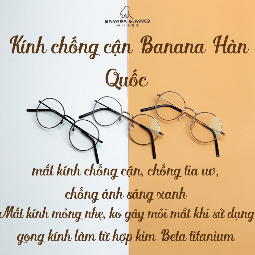 Kính chống cận Banana Glasses cho bé 3y-15y chống tia UV chống ánh sáng xanh bảo vệ mắt bé