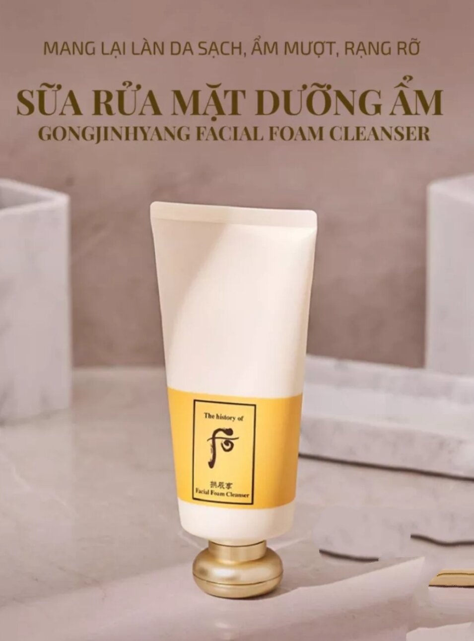 Sét sửa rửa mặt Whoo vàng Full