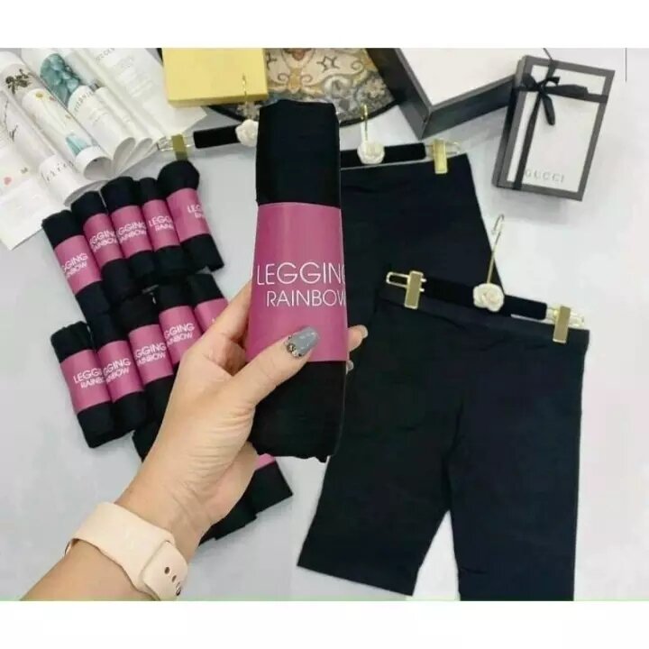 Quần legging lửng đùi nữ Rainbow cuộn tím