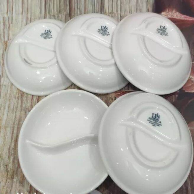 Chén chấm 2 ngăn - gốm sứ Minh Long