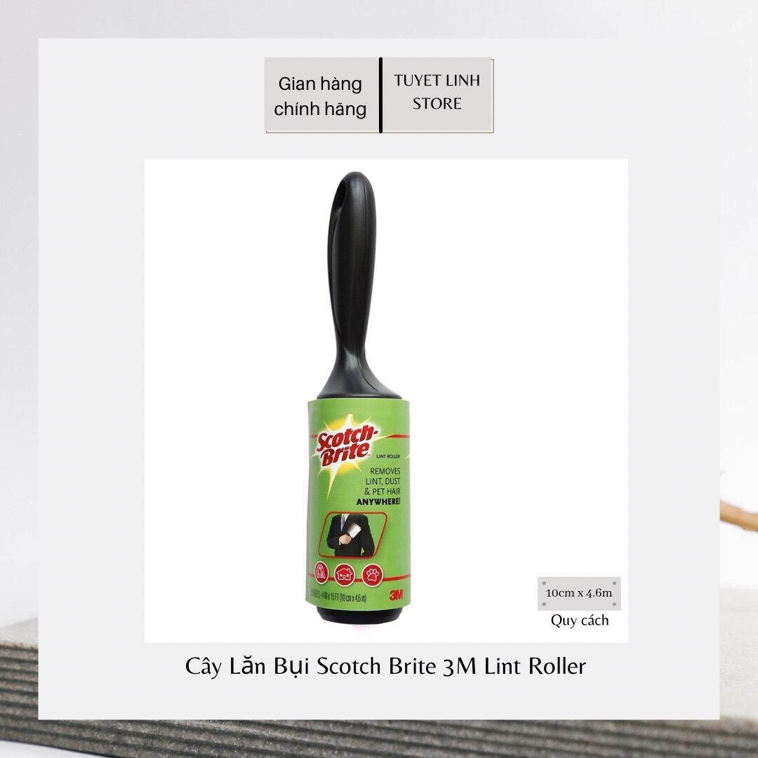 Cây Lăn Bụi Scotch Brite 3M Lint Roller Newly Clothes Coat Sticky Lint Roller Dog Pet Hair Remover Mini Portable Cleaning Device
