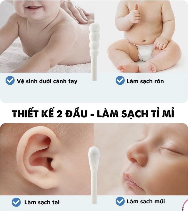 Hộp 200 tăm bông Misuta cho bé