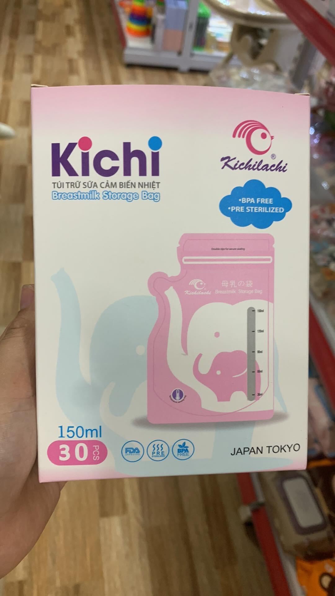 TH Túi trữ sữa Kichilachi 150ml cảm biến nhiệt MMS1938