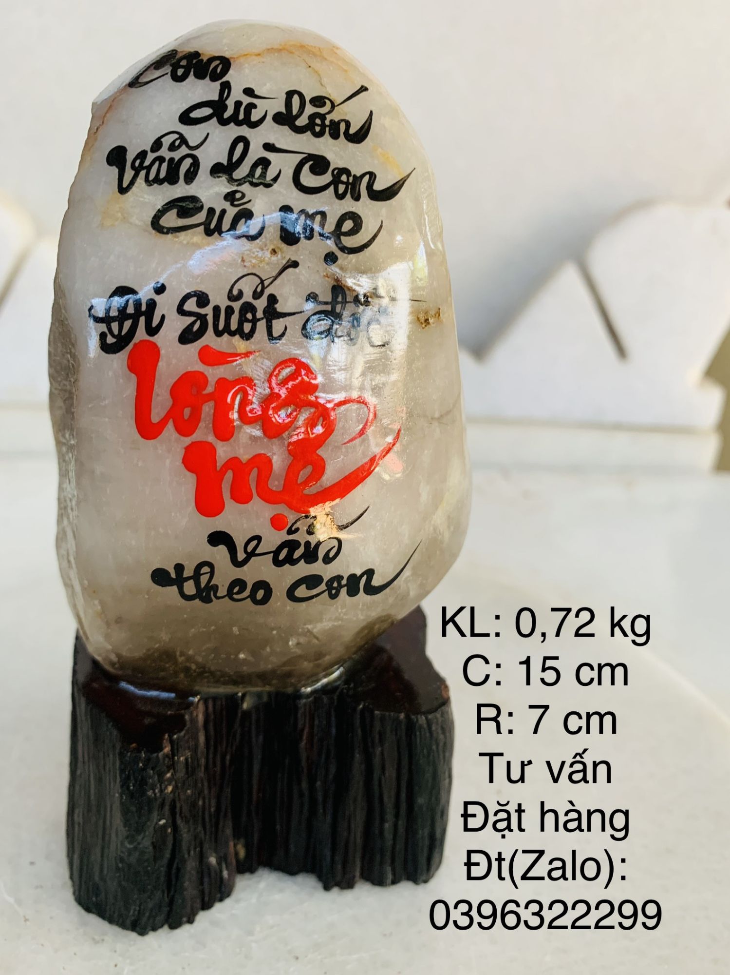 Thư pháp trên đá thạch anh tự nhiên, thơ , viết chữ theo yêu cầu khách ...