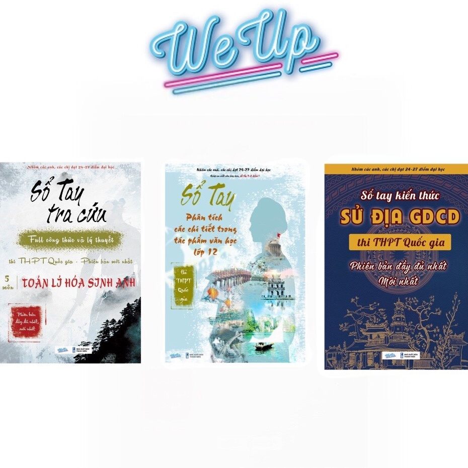 Combo 3 cuốn sổ tay tra cứu 5 môn toán lí hóa sinh anh và sổ tay phân tích văn và sổ tay kiến thức sử địa gdcd